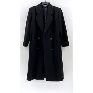 DONNYBROOK Women's Petite Black Wool Double Breast Coat SZ 12P